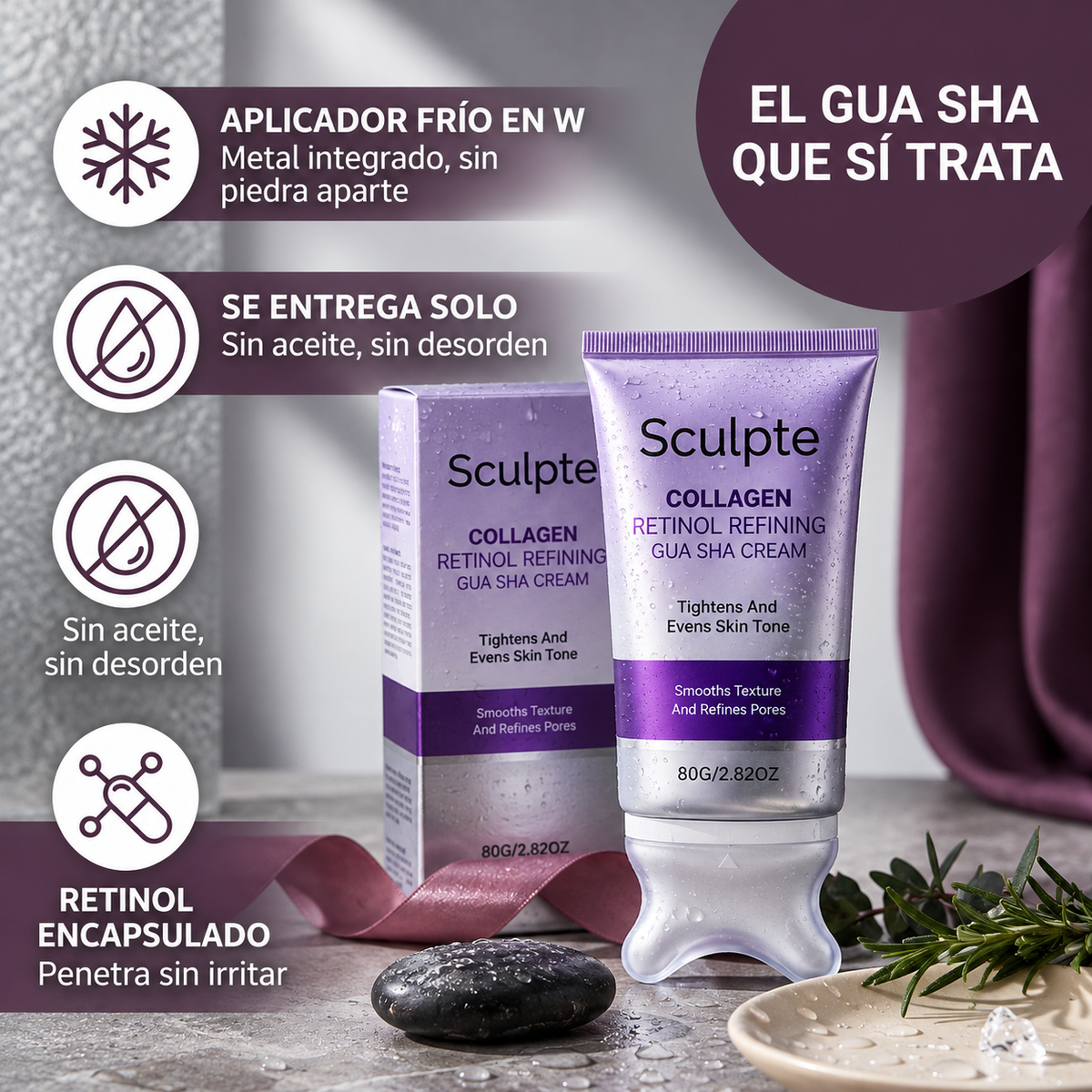 Sculpté® | Crema Reafirmante con Gua Sha Integrado