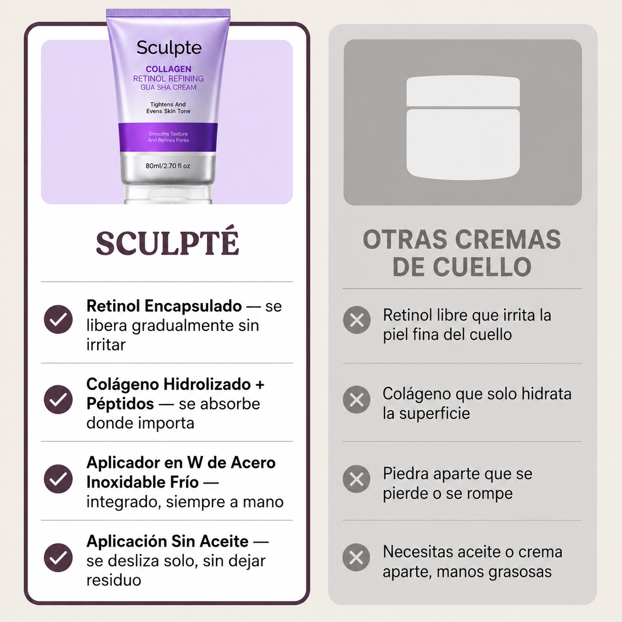 Sculpté® | Crema Reafirmante con Gua Sha Integrado